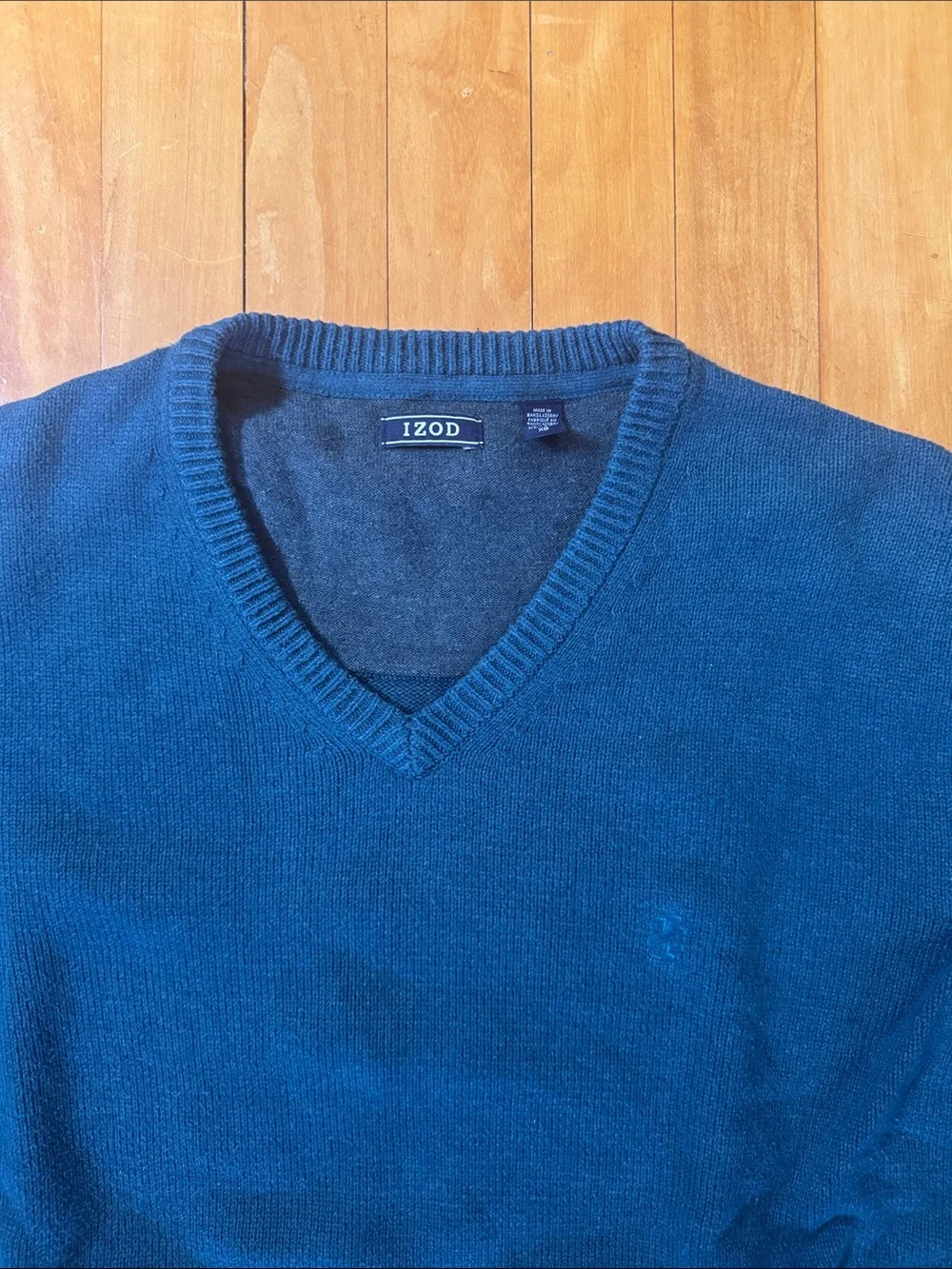 Izod classic Men's V-Neck Sweater in Deep Teal men’s XL
